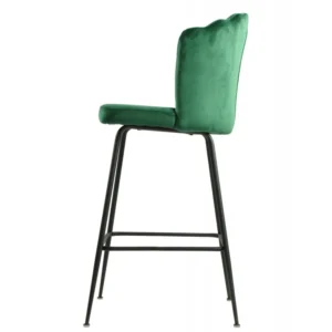 mobiliario-contract-taburete devin metal tapizado velvet verde oscuro 2